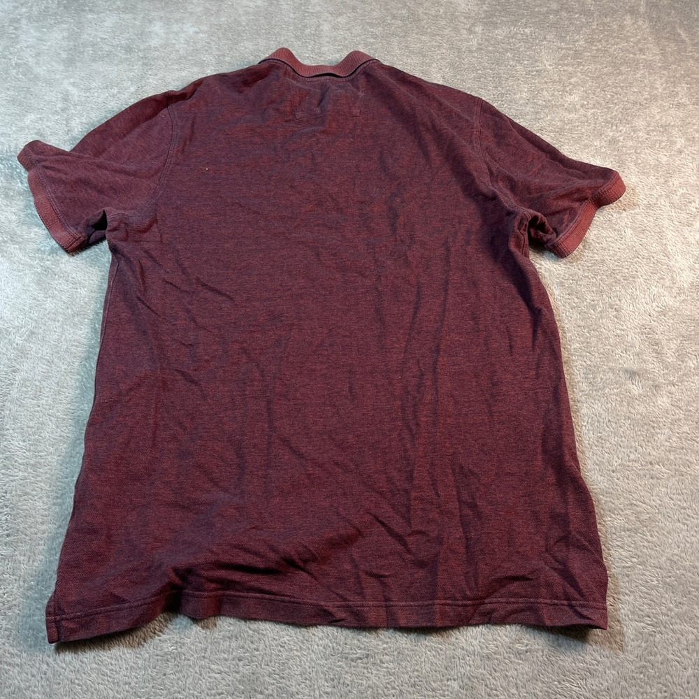 Banana Republic Polo Shirt Men's Large Burgunday‎ Soft Wash Casual Short Sleeve - Picture 4 of 7